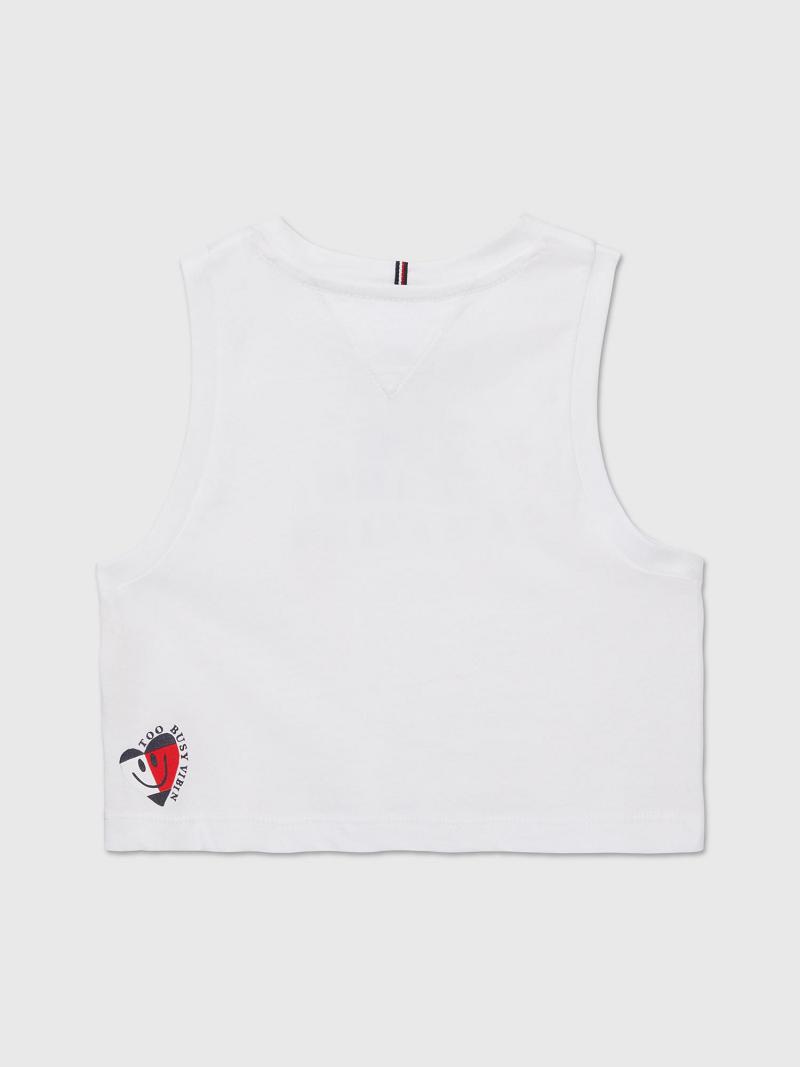 Lány Tommy Hilfiger Positive Tank Felsők Fehér | HU 1964VRW